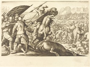 Nederlaget til det tyrkiske kavaleriet, ca. 1614. av Jacques Callot