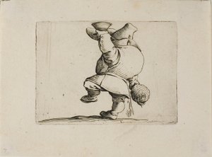 Drikkeren sett fra baksiden, fra Varie Figure Gobbi av Jacques Callot