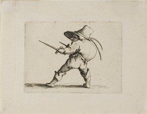 The Duelist with a Sword and a Dagger, fra Varie Figure Gobbi av Jacques Callot