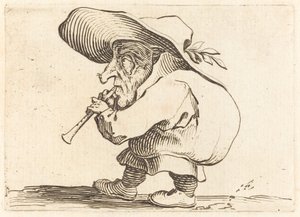 Flageolet-spilleren, ca. 1622. av Jacques Callot