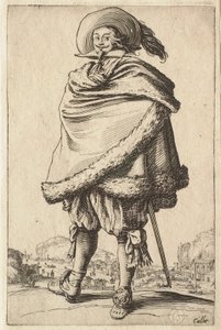 Herren innsvøpt i sin pelskantede frakk av Jacques Callot