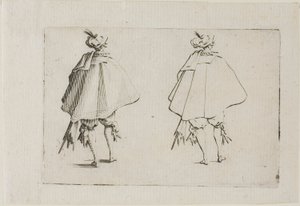 The Gentleman with a Large Coat, sett fra baksiden, fra The Caprices av Jacques Callot