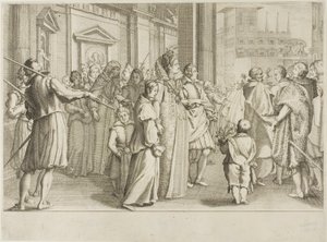 Storhertuginnen Christine av Lorraine eskorterer til kirkens ungdommer som hun tar under sin beskyttelse av Jacques Callot