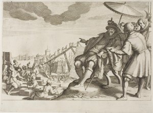 Storhertugen forsterker havnen i Livorno, fra Life of Ferdinando I de’ Medici av Jacques Callot