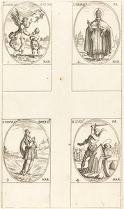 Skytsengelen, St. Simplici, St. Cunegundes, St. Luci. av Jacques Callot