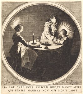 Den hellige familie ved bordet av Jacques Callot