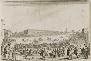Hesteveddeløpet på Pitti-palasset, i Firenze, fra The Caprices av Jacques Callot
