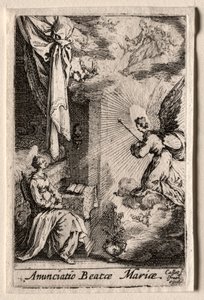 Jomfruens liv: Bebudelsen. av Jacques Callot