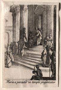 Jomfruens liv: Presentasjonen av jomfruen i tempelet av Jacques Callot