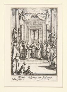 Jomfruens ekteskap, nr. 4 fra The Life of the Virgin av Jacques Callot