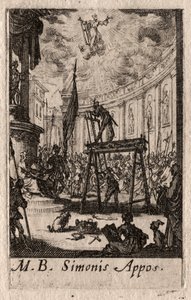 Apostlenes martyrium: St. Simon av Jacques Callot