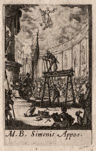 Apostlenes martyrium: St. Simon. av Jacques Callot