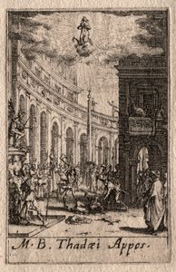 Apostlenes martyrium: St. Thaddeus. av Jacques Callot