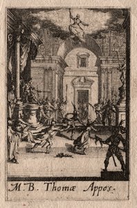 Apostlenes martyrium: St. Thomas. av Jacques Callot