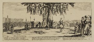 Krigens miseries, nr. 11. The Hanging, 1633 av Jacques Callot