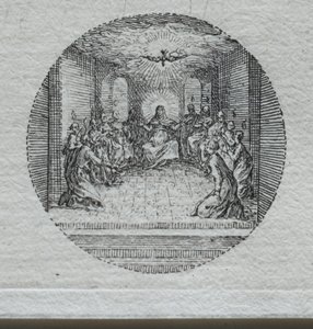 Lidenskapens mysterier: Den hellige ånds nedstigning. av Jacques Callot
