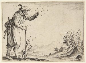 Bonden angrepet av bier av Jacques Callot