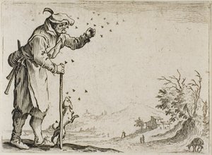 Bonden angrepet av bier, fra The Caprices av Jacques Callot