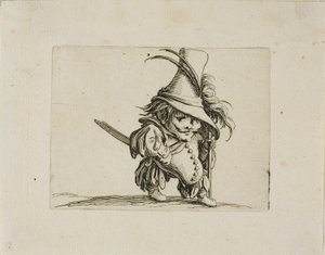 The Potbellied Man with a High Hat, fra Varie Figure Gobbi av Jacques Callot
