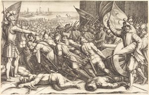 Ombordstigningen av troppene, ca. 1614. av Jacques Callot