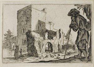 Shepherd and the Ruins, fra The Caprices av Jacques Callot
