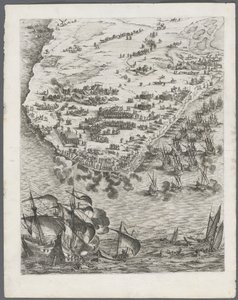 Beleiringen av La Rochelle: Plate 10 av Jacques Callot