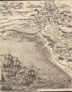 Beleiringen av La Rochelle [plate 12 av 16; sett består av 1952.8.97-112] av Jacques Callot