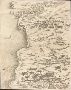 Beleiringen av La Rochelle [plate 5 av 16; sett består av 1952.8.97-112] av Jacques Callot