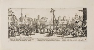 The Strappado, tallerken ti fra The Miseries of War av Jacques Callot