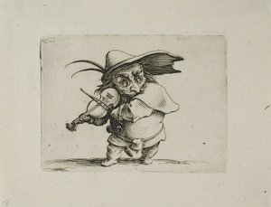Fiolinspilleren, fra Varie Figure Gobbi av Jacques Callot