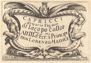 Tittelside for "The Capricci" av Jacques Callot