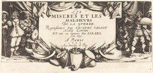 Tittelside for The Large Miseries of War, ca. 1633. av Jacques Callot