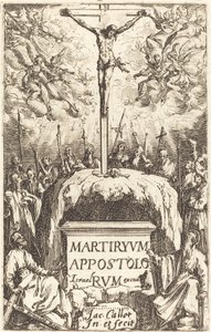 Tittelside for "Apostlenes martyrdommer" av Jacques Callot