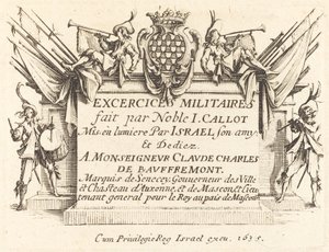 Tittelside for The Military Exercises, 16341635. av Jacques Callot