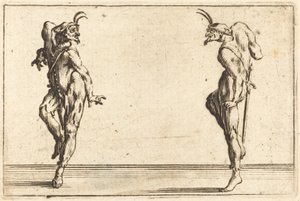 To Pantaloons som danser av Jacques Callot