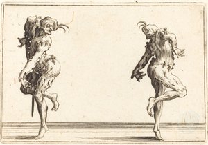 To Pantaloons danser, ca. 1622. av Jacques Callot