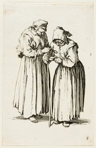 Two Women Beggars, tallerken åtte fra The Beggars av Jacques Callot