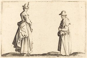 To kvinner i profil, ca. 1622. av Jacques Callot