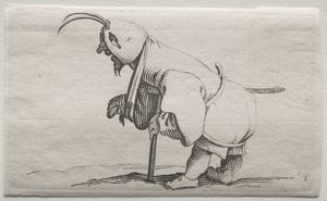 Ulike pukkelryggede figurer av Iacopo Callot (Cripple med hette) av Jacques Callot