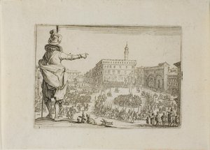 Utsikt over Piazza Signoria, fra The Caprices av Jacques Callot