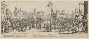 Vippegalge, blad 10 fra serien "Krigens redsler" av Jacques Callot