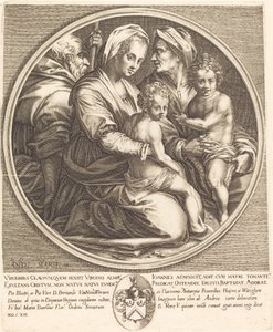Den hellige familie av Jacques Callot after Andrea del Sarto
