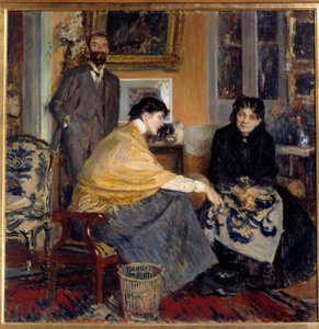 Fru Ludovic Halevy, hennes sønn forfatteren Elie Halevy (1870-1937) og Florence Halevy Maleri av Jacques Emile (Jacques-Emile) Blanche (1861-1942) 20. århundres privatsamling