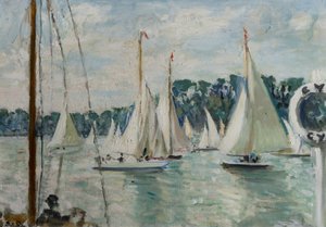 Racing Yachts på Seinen av Jacques Emile Blanche