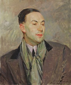 Study for a Portrait of Paul Morand (1888-1976) (olje på kort)