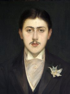 detalj av portrettet av Marcel Proust (1871-1922), fransk forfatter. Maleri av Jacques Emile (Jacques-Emile) Blanche (1861-1942), olje på lerret av Jacques Emile Blanche