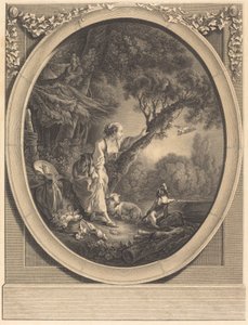 Kurerens ankomst av Jacques Firmin Beauvarlet after François Boucher
