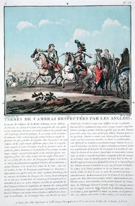 Territoriene til Cambrai respekteres av engelskmennene, gravert av Jean Baptiste Morret (fl.1790-1820)
