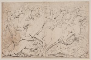 Kampscene med falne fiender av Jacques Francois Joseph Saly