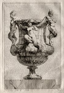 Suite med vaser: Plate 14, 1746. av Jacques Francois Joseph Saly